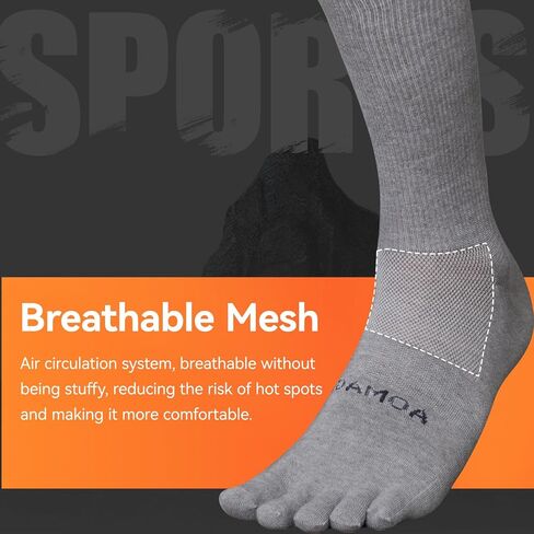 likloks Crew Toe Socks for Women Men - Athletic Running Hiking Socks with Toes - Comfortable Soft Breathable in Saudi Arabia