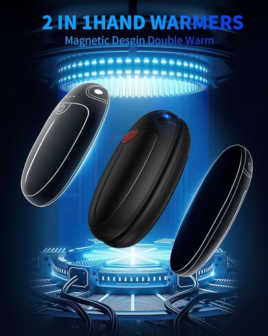 Hand Warmers Rechargeable, 2 Pack Portable Pocket Hand Warmers, 20Hrs Long Heating Double Warm Electric Handwarmers, Reusable Heater for Outdoors, Camping, Hunting, Golf, Fishing in Saudi Arabia