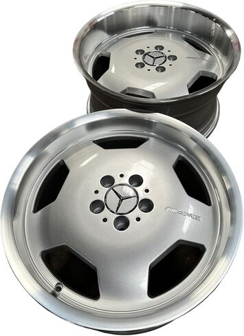 جديد 18 بوصة متداخلة AMG Monoblock Wheel (مجموعة من 4) ، PCD 5x112 ، الإزاحة الأمامية 25 الإزاحة الخلفية 25 ، اللون - الفضة (الأمامية 18x8J الخلفية 18x9J) in Saudi Arabia