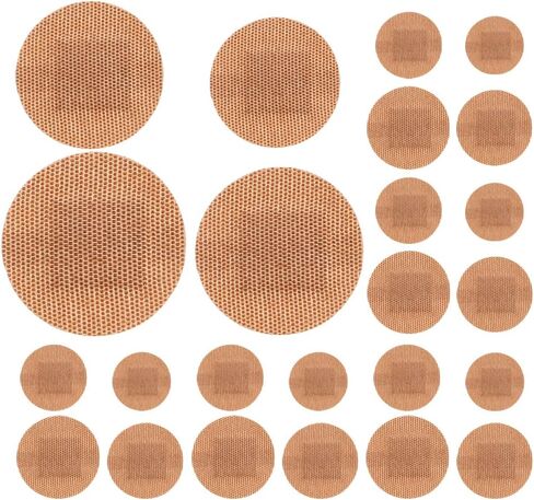 NoLitoy 100pcs ضمادات بقعة مرنة ، ملصق صغير من شريط النسيج المرن المستدير اللطيف لرعاية حماية الجروح بأحجام متعددة in Kuwait