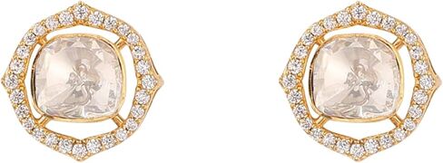 Tarinika Sterling Silver Starburst Moissanite Stud أقراط مطلية بالذهب للنساء المثاليين للمناسبات غير الرسمية هدية لها in Kuwait
