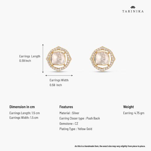 Tarinika Sterling Silver Starburst Moissanite Stud أقراط مطلية بالذهب للنساء المثاليين للمناسبات غير الرسمية هدية لها in Kuwait