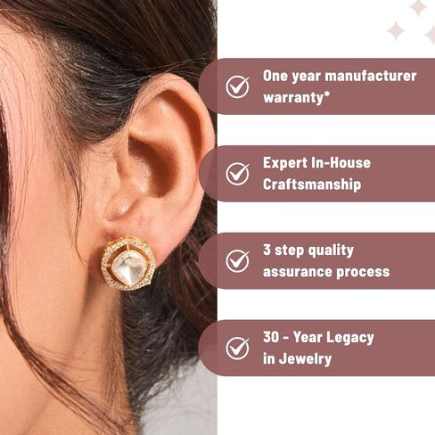 Tarinika Sterling Silver Starburst Moissanite Stud أقراط مطلية بالذهب للنساء المثاليين للمناسبات غير الرسمية هدية لها in Kuwait