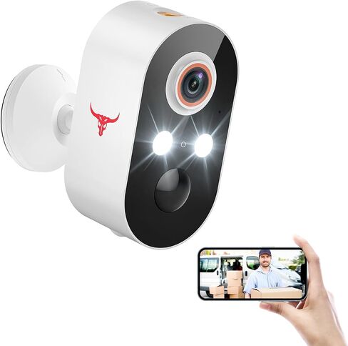 1080p Wireless Security Camera with AI Human Detection, Night Vision, 2-Way Talk, Cloud Storage, 2.4G WiFi, Battery Camera for Home Security (1 Spotlight) in Kuwait