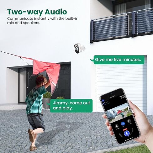 1080p Wireless Security Camera with AI Human Detection, Night Vision, 2-Way Talk, Cloud Storage, 2.4G WiFi, Battery Camera for Home Security (1 Spotlight) in Kuwait