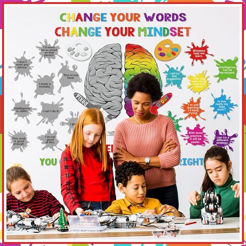 51 PCS Boho Inspirational Bulletin Board Set Rainbow Bulletin Board Border Boho تحفيزية للعودة إلى مدرسة Chalkboard Wall Classroom Decoration in Kuwait