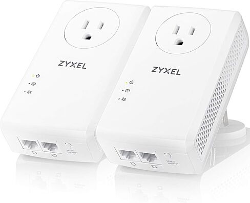 Zyxel G.hn 2400 Powerline Ethernet محول مجموعة المبتدئين | طاقة التمرير | التوصيل والتشغيل | ميمو | الجيل القادم G.hn | جيجابت إيثرنت | مثالي لأجهزة التلفاز الذكية، والألعاب عبر الإنترنت، وبث 8K | PLA6456KIT in Saudi Arabia