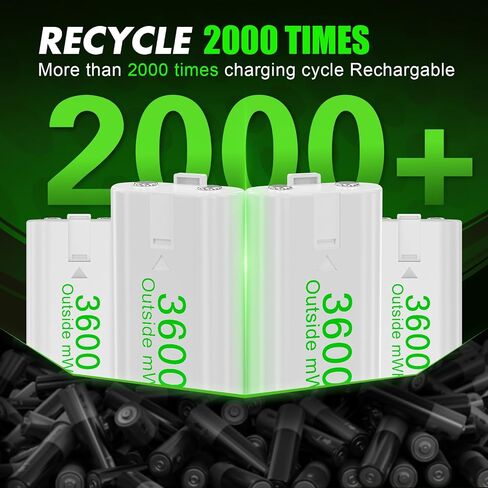4 Pack Rechargeable Battery Pack Compatible with Xbox Series S/X,Charger Dock with 4 x 3600mWh NiMH Controller Battery Pack for Xbox One Wireless Controller in Saudi Arabia