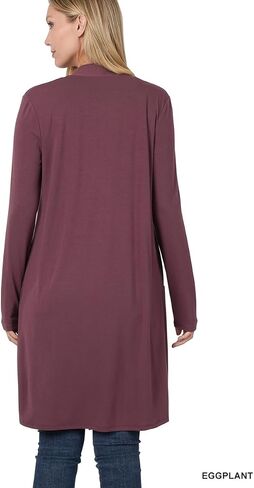 Zenana Jenni Longline Slouchy Pocket Open Cardigan in Kuwait
