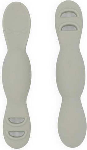 Yes Baby Goods All You-Tensil (عبوتان) | ملعقة وغطاس سيليكون لفطام الطفل وبوريه | صممه متخصص في التغذية لدعم نمو الطفل | 4+ أشهر (اليشم الباهت) in Kuwait