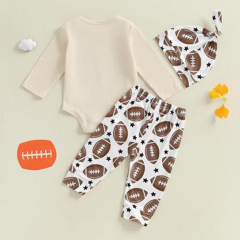 BemeyourBBs الوليد بيبي بوي فتاة كرة القدم الزي لعبة يوم طويل الأكمام رومبير فستان أطفال مع سروال داخلي قبعة صغيرة ملابس الخريف الشتاء in Kuwait