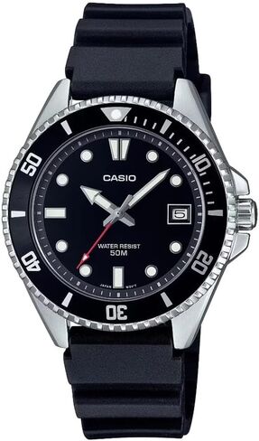 Casio MDV10-1A1V للجنسين الغوص مستوحى 38 مم شريط مطاط الأسود الاتصال الرياضي ساعة in Saudi Arabia