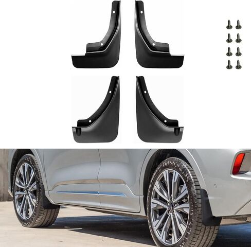 Xotic Tech 4pcs Front & Graph Flap Splash Guards Fender Flare Mudguard Dirt Slush Trap Protector W/Ardaware Accessories Cult Compatible مع Ford Escape 2020-2025 in Saudi Arabia