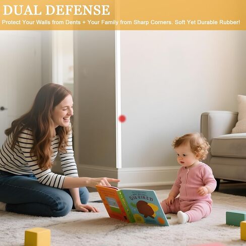 Wall Corner Protector Self-Adhesive Flexible – Durable Rubber, Furniture Edge Guard, Easy to Install, White, Prevents Wall Damage, Ideal for Home or Office Use in Kuwait