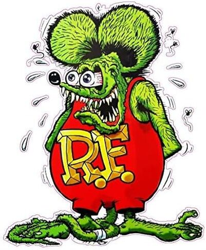 Rat Fink Version 2 Printed Sticker Graphic - Die Cut Sticker, High Resolution Top Grade Vinyl in Saudi Arabia
