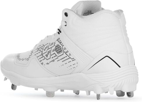 Boombah Viper Pureknit Men's Metal Mid Cleat - White Out - Multiple Color Options - Multiple Sizes in Saudi Arabia