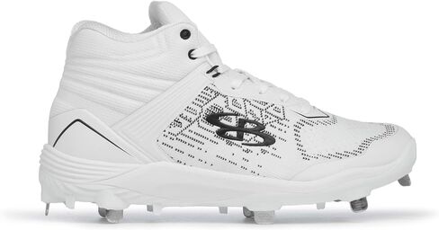 Boombah Viper Pureknit Men's Metal Mid Cleat - White Out - Multiple Color Options - Multiple Sizes in Saudi Arabia