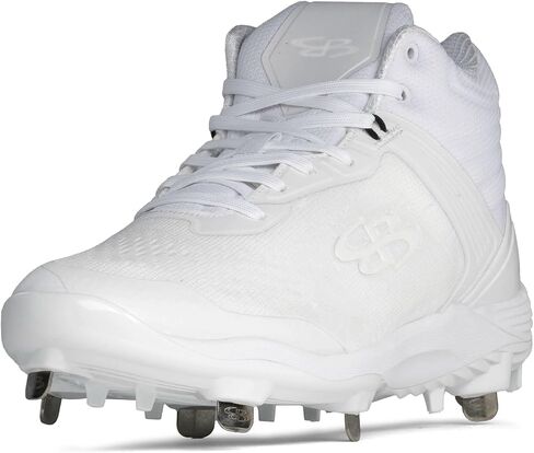 Boombah Viper Pureknit Men's Metal Mid Cleat - White Out - Multiple Color Options - Multiple Sizes in Saudi Arabia