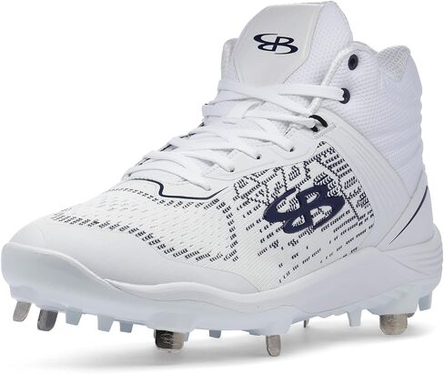 Boombah Viper Pureknit Men's Metal Mid Cleat - White Out - Multiple Color Options - Multiple Sizes in Saudi Arabia