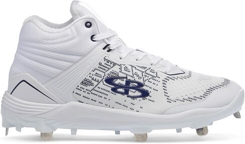 Boombah Viper Pureknit Men's Metal Mid Cleat - White Out - Multiple Color Options - Multiple Sizes in Saudi Arabia