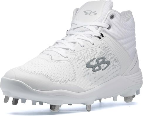Boombah Viper Pureknit Men's Metal Mid Cleat - White Out - Multiple Color Options - Multiple Sizes in Saudi Arabia
