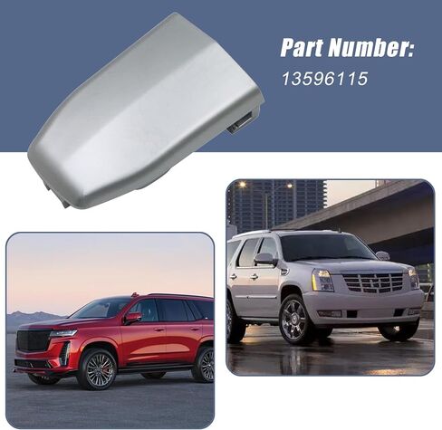 XQSMWF 1PC Silver Front Outside Door Handle Lock Cylinder Chrome Cover Compatible with Cadillac Escalade 2015 2016 2017 2018 Replace 13596115 in Saudi Arabia