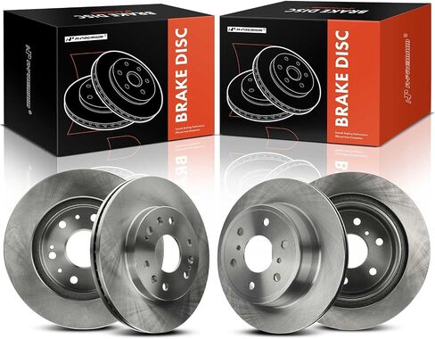 دوارات فرامل القرص الأمامية والخلفية A -Premium متوافقة مع طرازات Chevy و Cadillac و GMC - Silverado 1500 ، Suburban 1500 ، Escalade ، Tahoe ، Sierra 1500 ، Yukon ، Avalanche ، Escalade Esv in Saudi Arabia