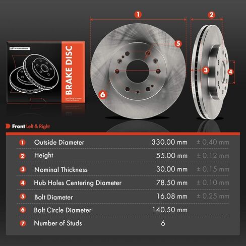 دوارات فرامل القرص الأمامية والخلفية A -Premium متوافقة مع طرازات Chevy و Cadillac و GMC - Silverado 1500 ، Suburban 1500 ، Escalade ، Tahoe ، Sierra 1500 ، Yukon ، Avalanche ، Escalade Esv in Saudi Arabia