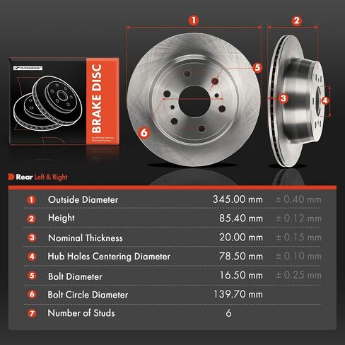 دوارات فرامل القرص الأمامية والخلفية A -Premium متوافقة مع طرازات Chevy و Cadillac و GMC - Silverado 1500 ، Suburban 1500 ، Escalade ، Tahoe ، Sierra 1500 ، Yukon ، Avalanche ، Escalade Esv in Saudi Arabia