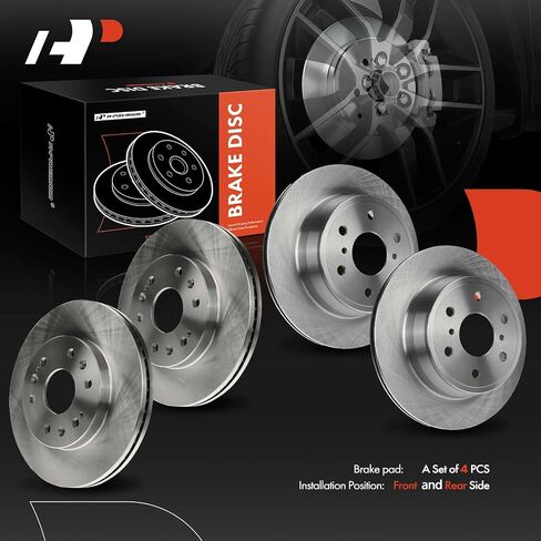 دوارات فرامل القرص الأمامية والخلفية A -Premium متوافقة مع طرازات Chevy و Cadillac و GMC - Silverado 1500 ، Suburban 1500 ، Escalade ، Tahoe ، Sierra 1500 ، Yukon ، Avalanche ، Escalade Esv in Saudi Arabia