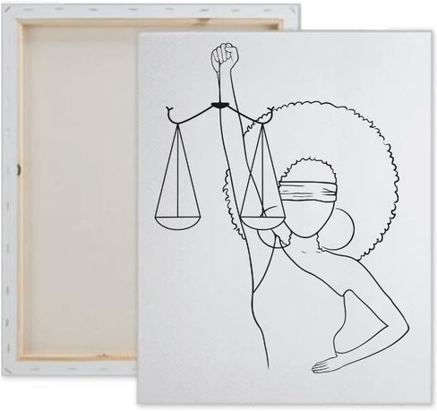 Pre Drawn Canvas Lady Justice Paint Kit | Adult & Teen Sip and Paint Party Favor | DIY Date Night Couple Activity (M 12X16 CANVAS ONLY) in Saudi Arabia