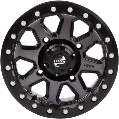 (4 Pack) 4/156 Tusk Uinta Beadlock Wheel 15x7 5.0 + 2.0 Gunmetal/Black For POLARIS RZR Pro XP Sport 2020-2024 in Saudi Arabia