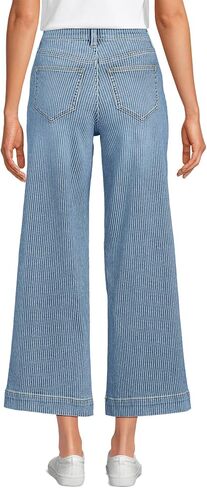 Lands' End Women's Recover Denim High Rise Wide Leg Crop Jeans in Saudi Arabia
