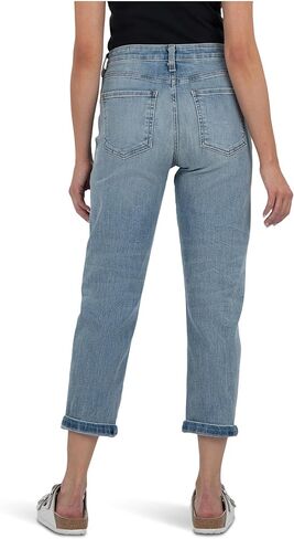 KUT from the Kloth Women's Petite Sienna Baggy Boyfriend Crop Roll Up Reg Hem in Saudi Arabia