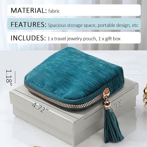 Jewelry Organizer Pouch with Tassel Zipper 5 Compartments Portable Storage Bag for Bracelets Watches Rings Earrings Necklaces Compact Jewel Holder Elegant Gifts for Women Purple in Saudi Arabia
