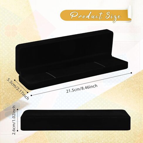 8 Pcs Velvet Jewelry Gift Boxes Black Pendant Case Jewelry Display Box Set for Wedding Engagement Birthday Anniversary - Chain Box in Saudi Arabia