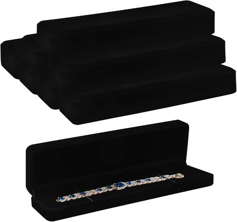 8 Pcs Velvet Jewelry Gift Boxes Black Pendant Case Jewelry Display Box Set for Wedding Engagement Birthday Anniversary - Chain Box in Saudi Arabia