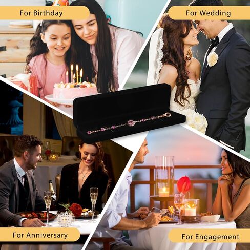 8 Pcs Velvet Jewelry Gift Boxes Black Pendant Case Jewelry Display Box Set for Wedding Engagement Birthday Anniversary - Chain Box in Saudi Arabia