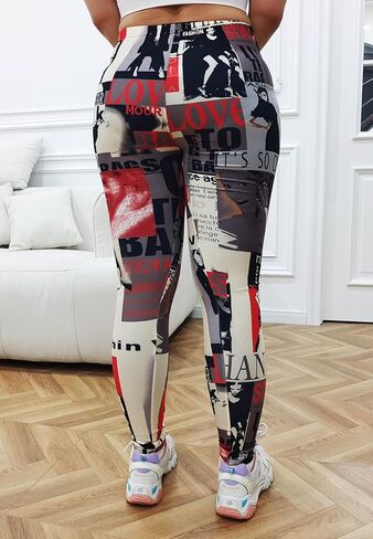 Fashion Pattern Print Leggings for Women,Cozy Beautiful Soft Printed Workout Legging Pants,Leopard/paw/Love Legging Pants in Kuwait