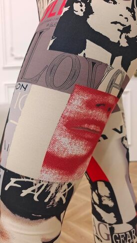 Fashion Pattern Print Leggings for Women,Cozy Beautiful Soft Printed Workout Legging Pants,Leopard/paw/Love Legging Pants in Kuwait