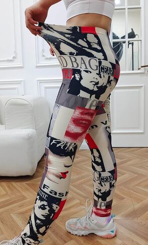 Fashion Pattern Print Leggings for Women,Cozy Beautiful Soft Printed Workout Legging Pants,Leopard/paw/Love Legging Pants in Kuwait