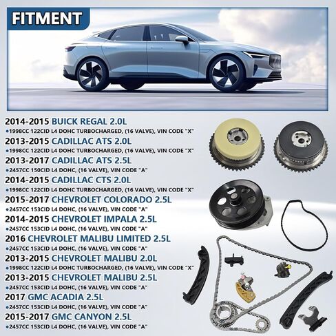 2.5L Timing Chain Kit with VVT Gears & Water Pump Fit for 2013-2017 Buick Cadillac Chevrolet Malibu GMC 16Valve # AW6750 12638661 12627114 in Saudi Arabia