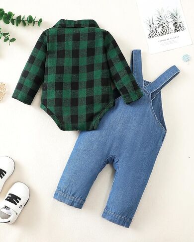 NZRVAWS ملابس للأطفال حديثي الولادة من NZRVAWS ملابس للرضع رومبير حيوانات مخطط لطيف من قماش الدنيم بذلة وزرة من عمر 0 ​​إلى 18 شهرًا in Kuwait