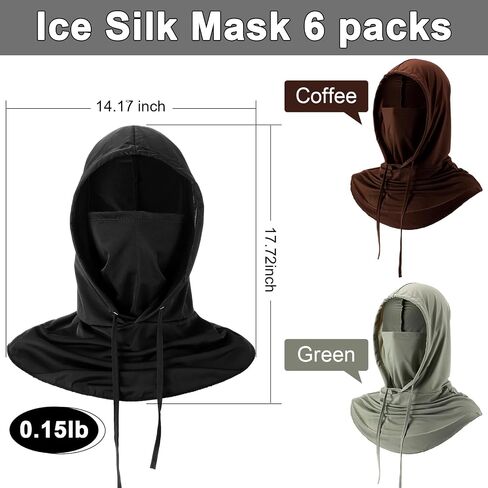 9 PCS تبريد Balaclava قناع الوجه التنفس القابل للرأس كامل قناع الحماية من أشعة الشمس غطاء غطاء الأشعة فوق البنفسجية للرجال النساء in Kuwait
