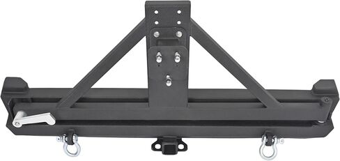 Rear Bumper&Adjustable Tire Carrier Compatible with 1984-2001 Jeep Cherokee XJ Models W/2" Hitch & 2XD-Rings Functional Rear Bumper Steel Powder Coated Black in Kuwait