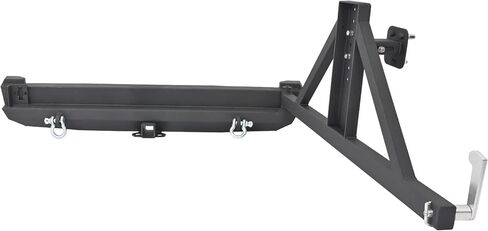 Rear Bumper&Adjustable Tire Carrier Compatible with 1984-2001 Jeep Cherokee XJ Models W/2" Hitch & 2XD-Rings Functional Rear Bumper Steel Powder Coated Black in Kuwait