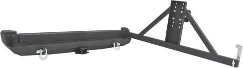 Rear Bumper&Adjustable Tire Carrier Compatible with 1984-2001 Jeep Cherokee XJ Models W/2" Hitch & 2XD-Rings Functional Rear Bumper Steel Powder Coated Black in Kuwait