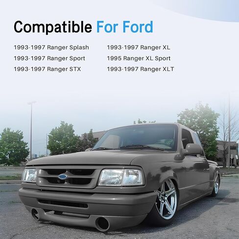 CarpartsDepot الأمامي الصلب الأسود الصلب الوجه متمثل مع فورد رينجر 1998-2000 FO1002347 YL5Z17757AAA in Kuwait