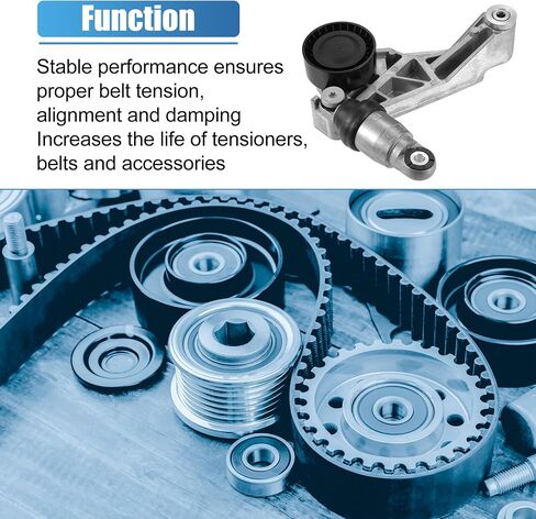 X AutoHaux Belt Belt Tensioner W/Pulley Assembly لجيب Wrangler 3.6L V6 2012-2017 لـ Jeep Wrangler JK 3.6L V6 2018 No.4627039AA/4627038AA in Saudi Arabia