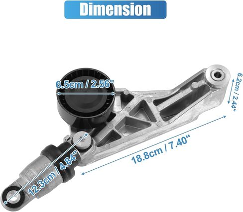 X AutoHaux Belt Belt Tensioner W/Pulley Assembly لجيب Wrangler 3.6L V6 2012-2017 لـ Jeep Wrangler JK 3.6L V6 2018 No.4627039AA/4627038AA in Saudi Arabia
